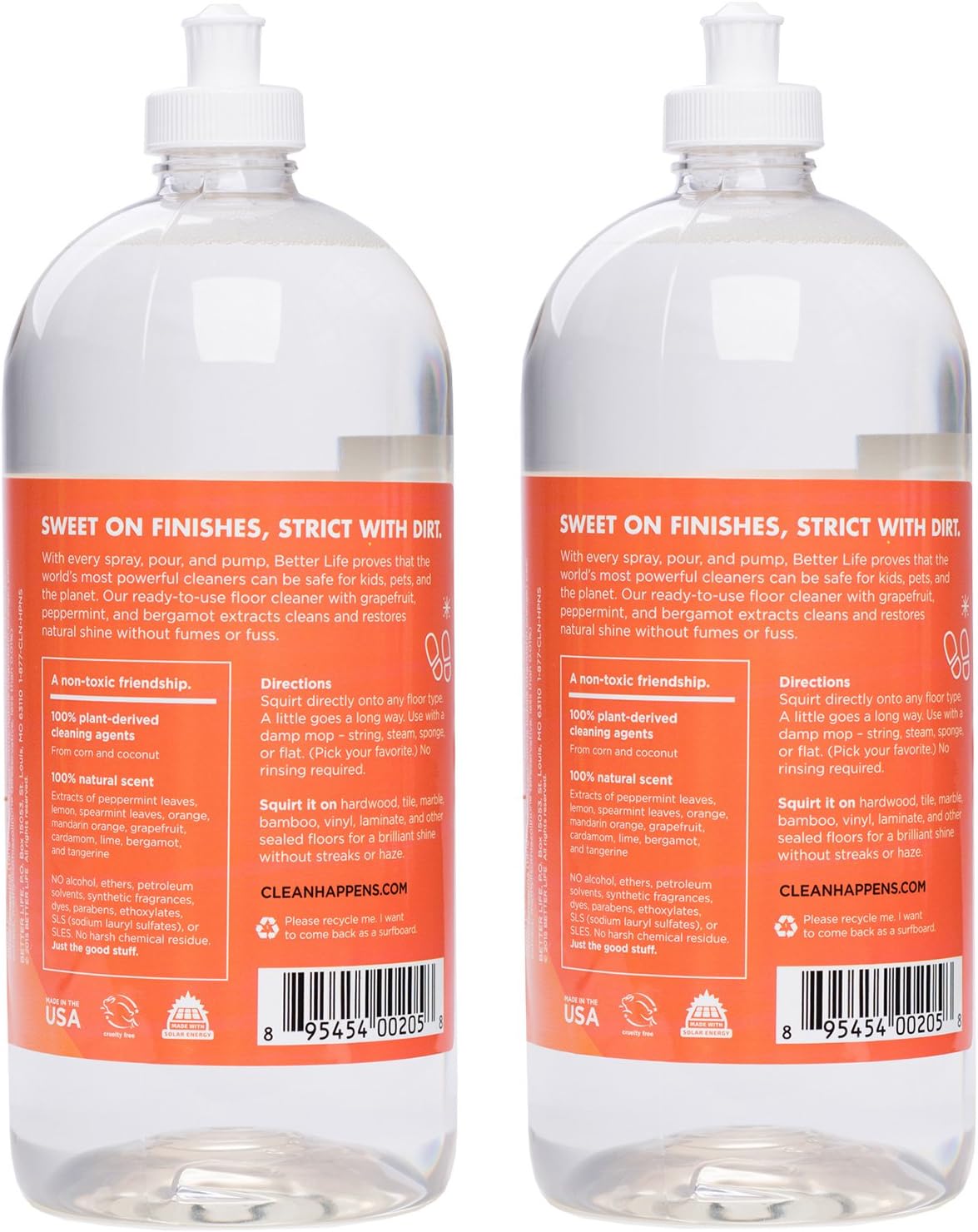 Better Life Naturally Dirt-Destroying Floor Cleaner, Citrus Mint, 32 Fl Oz (Pack of 2): Health & Personal Care