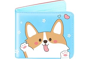 BISTUP Girls Cute Kawaii Wallet Aesthetic Women Womens dog Cool Funny Leather Credit Id Card Cash Holder Woman Rfid Blocking Zipper Wallets With Coin Pocket Id Window Female Bifold Little Girl