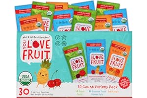YOU LOVE FRUIT - Fruit Snacks Variety Pack 30 count, 100% Natural Gluten-Free, Vegan, Low Carb, Low Fat Fruit Kosher Snacks for Kids, College Students, Teachers and Offices, Healthy Fruit Snacks (passion fruit, super berry, mango)