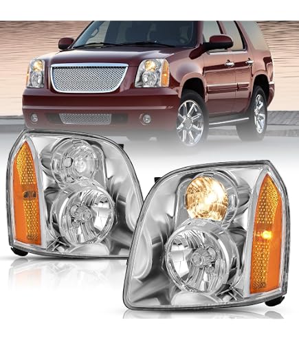Pair Of Black OE Style Headlights For 2007-2014 GMC Yukon XL (Non-Denali Models)