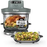 Ninja Crispi Pro - Freidora de aire de vidrio, 6 en 1, gris ceniza, AS101DG | Máximo crujiente, freír al aire, hornear, asar,