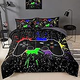 BDUCOK 5 Pieces Gamer Comforter Set for Boys Gaming Bedding Set Twin Size,Video Game Controller Comforter for Boys Kids Adult 3D Gamepad Microfiber Bed in A Bag Sets3001,Twin