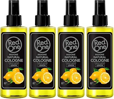 Redone Aftershave Natural Barber Cologne Spray Lemon Men's Grooming 4x 150ml