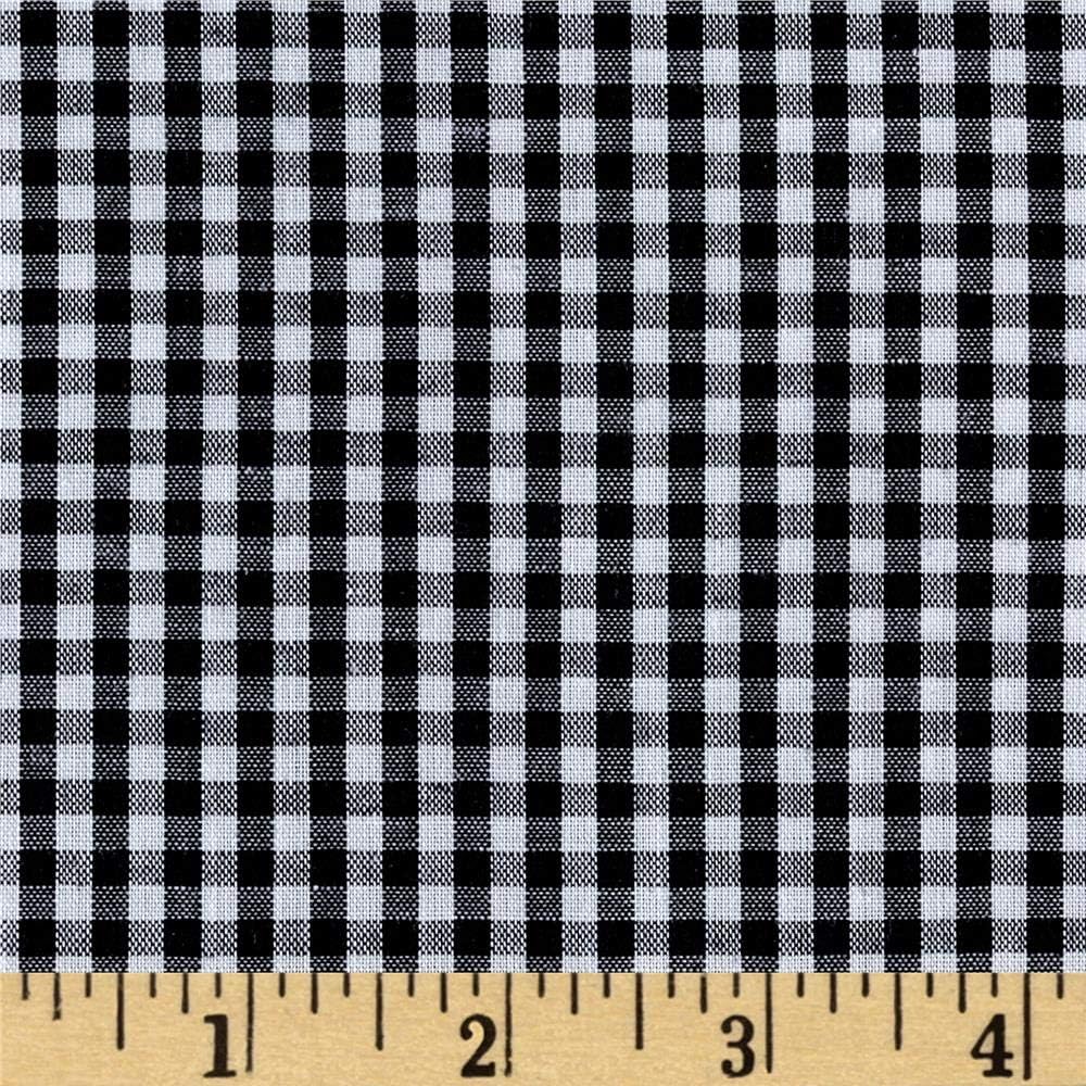 Richcheck 60" Gingham Check 1/8" Black, Fabric by the Yard