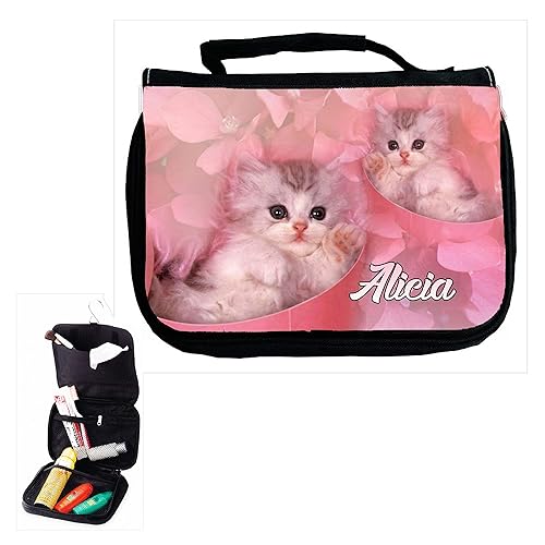 Trousse De Toilette Chat Personnalise Texte Prenom Cadeau Original Maman Fille Ref 01 Amazon Fr Handmade