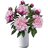 ARTIFIPLANT Purple Pink Peonies Artificial Flowers,5 Pcs Fake Silk Peonies with Stems Real Look,Peony Bush for Home Decor (5, Purple Pink)