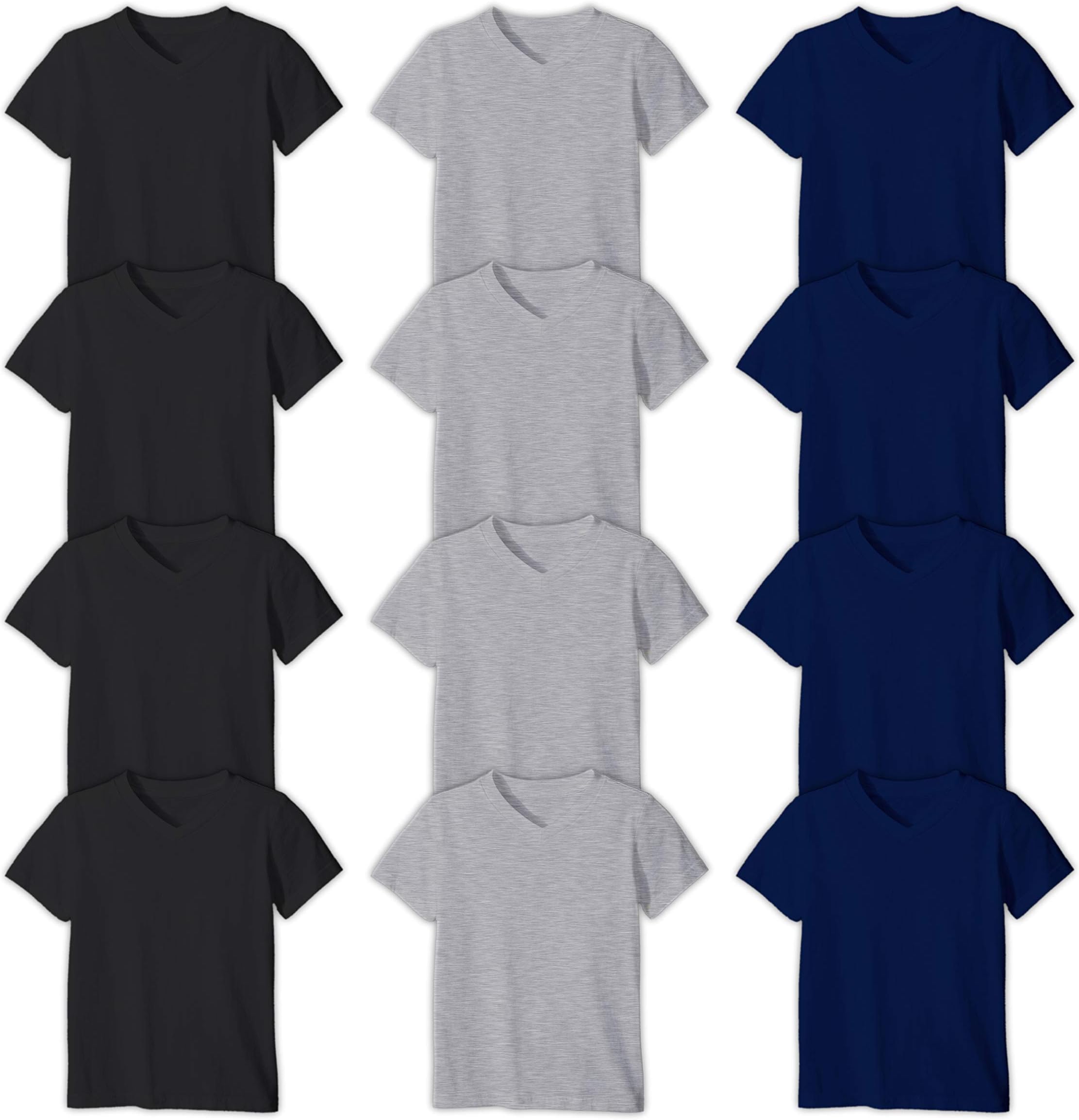 Andrew ScottBoys'12 Pack V Neck T Shirt Cotton Color Undershirts - Bonus Pack of 12