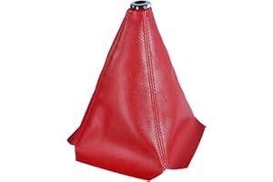 QIANG KUN Universal Car Shift Knob dust Cover PU Leather Manual/Auto Shifter Shift Boots Cover (Red)