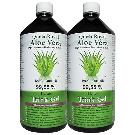 QueenRoyal Aloe Vera Trink Gel 99.55% pur 2 Liter Sparpack #30256 G