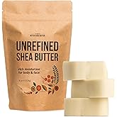 Raw Shea Butter - 100% Pure African Unrefined Shea Butter for Hair | Skin Moisturizer for Face and Body | with Natural Smoky Scent | Use for Soap Base, DIY Whipped Lotion, Lip Balm - 8 oz Block