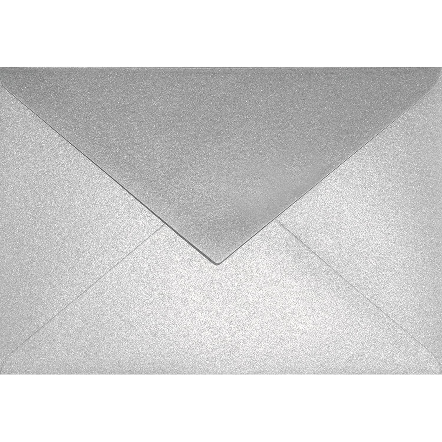 Netuno 25 Silver Pearl envelopes C6 114 x 162 mm 4.5 x 6.4 in 120gsm Aster Metallic Silver Pearlescent Invitation Envelope Shimmer envelopes for Wedding Invitations Greeting Cards Postcards Letters