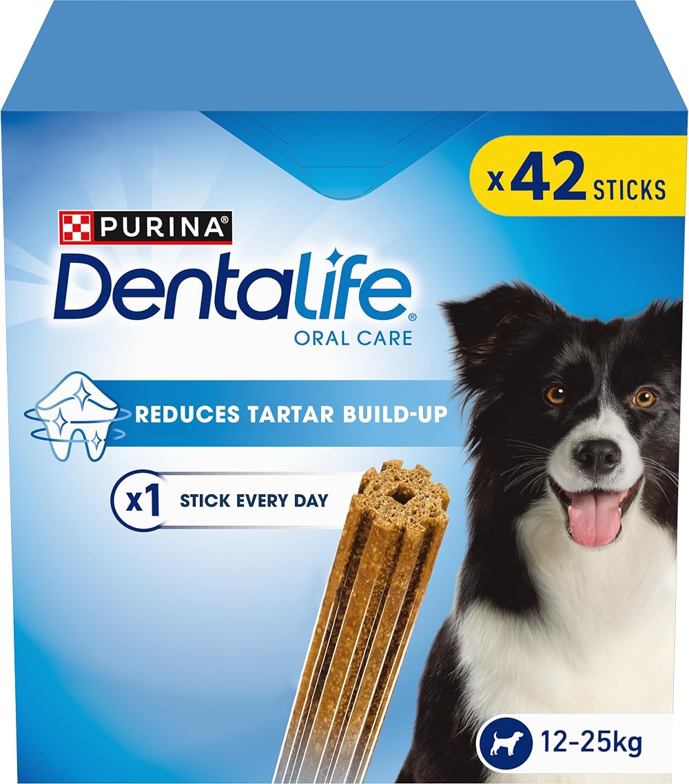 Dentalife Medium Dental Chicken Dog Chews 42 Sticks Pack of 2