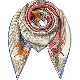 SHIROUYU 100% Pure Mulberry Silk Scarf 35" Large Square Lightweight Headscarf –Women’s Hair Wraps The shawl-With Gift Packed