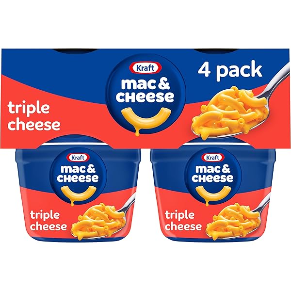 KRAFT TRIPLE CHEESE MAC & CHEESE MACARONI AND CHEESE DINNER, 4 CT PACK, 2.05 OZ CUPS