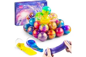 Ankyle 24 Pack Galaxy Slime Party Favors for Kids Slime Balls Bulk Stretchy & Non-Sticky DIY Stress Relief Putty Toy Birthday