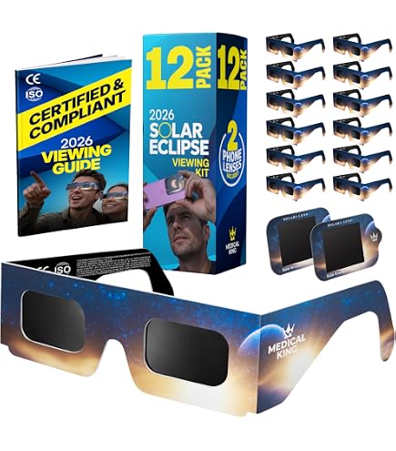 Amazon.com: Medical king Solar Eclipse Glasses 12 pk – ISO 12312-2