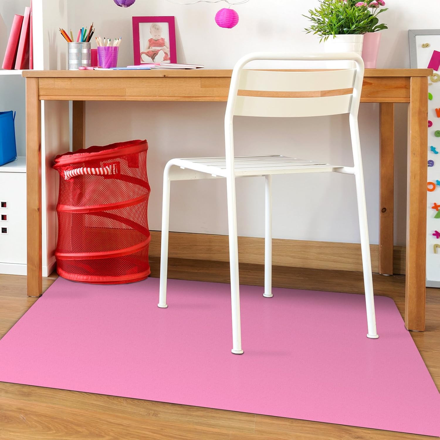 48x60 Odorless BPA Free Red Desk Hard Floor Mats Matching Desk Mats