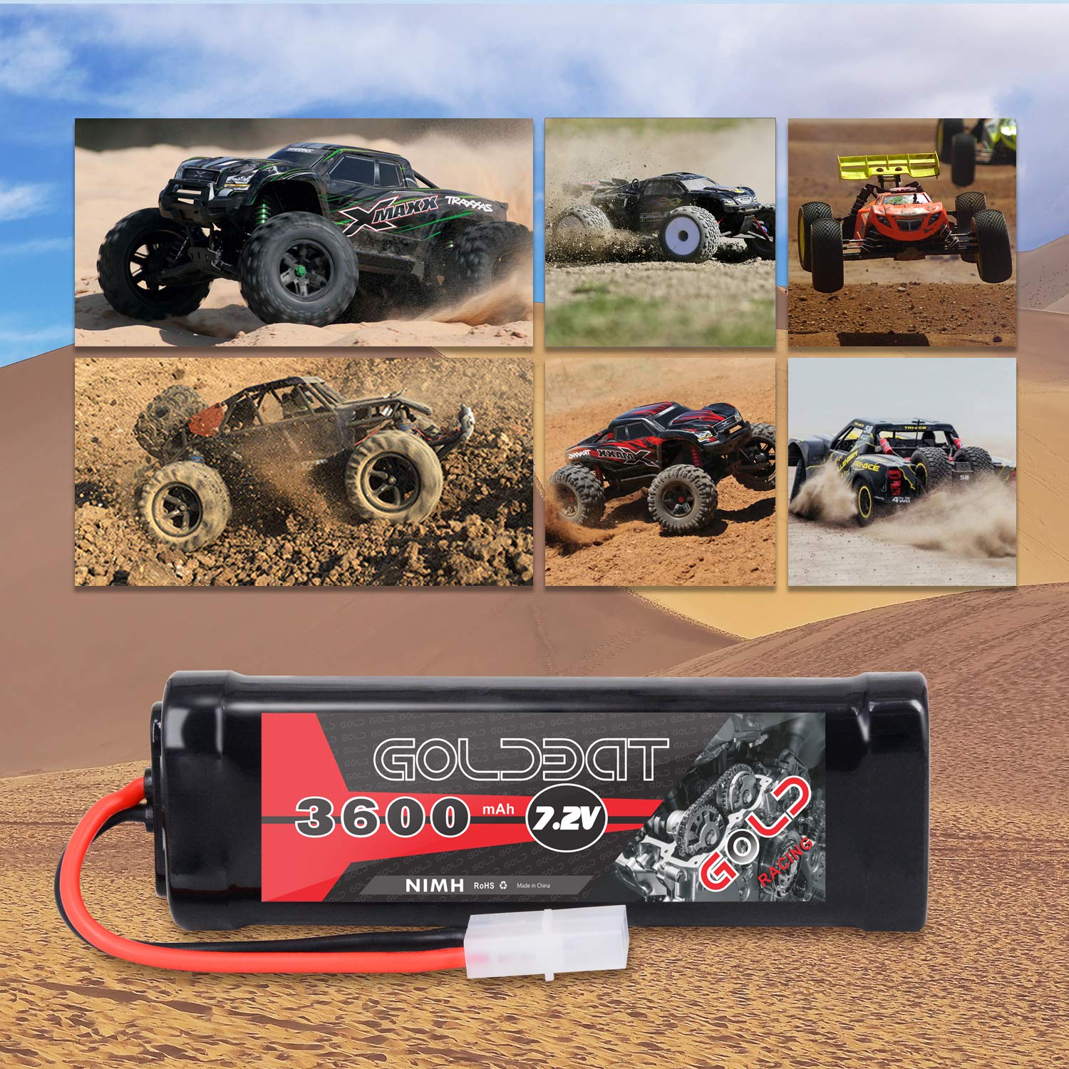 Batteria NiMH 7.2V 3600mAh 6 celle Tamiya per modelli RC ad alte prestazioni