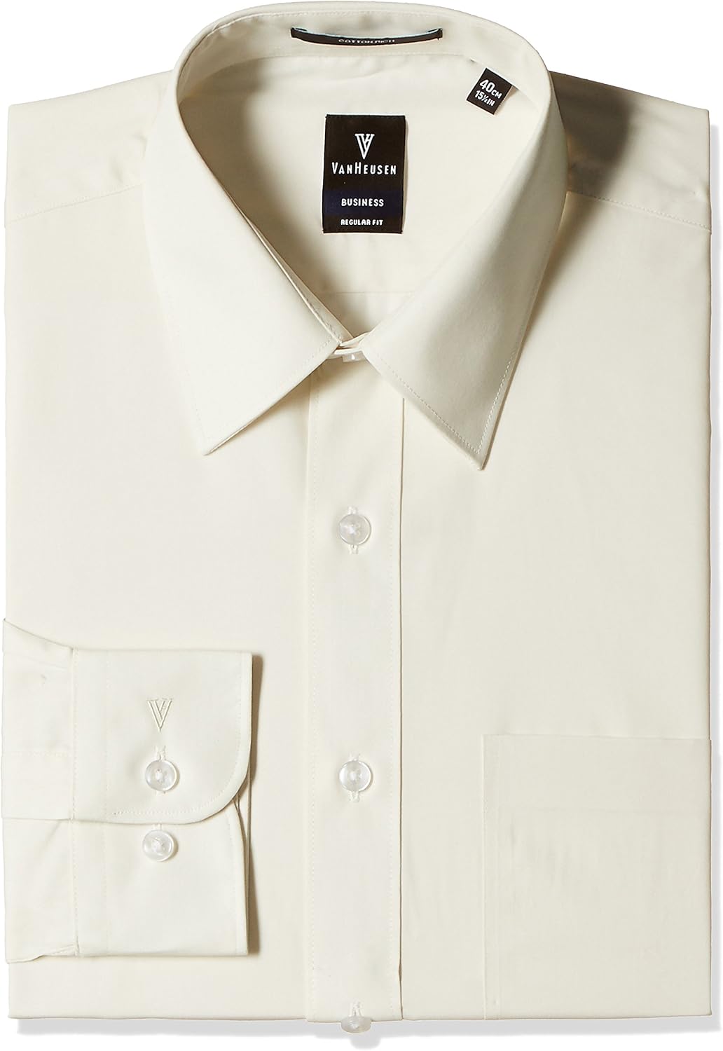 Van Heusen Men's Dress Shirt (8907271152754_VHSF1M08091_44_Cream