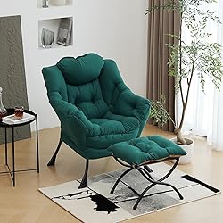 Furlide Lazy Chair with Ottoman, Modern Chair with