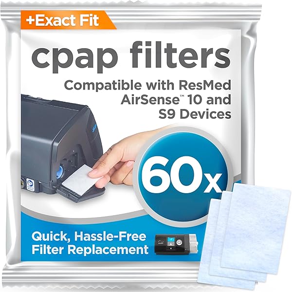 Biocomma Disposable CPAP Filters - Fits All ResMed Air 10, Airsense 10, Aircurve 10, S9 Series, Airstart (80