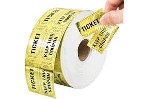 ceiba tree 1000 Raffle Tickets Gold Double Roll Metallic Gold Foil Ticket for Events Carnivals Entry Class Reward Prizes