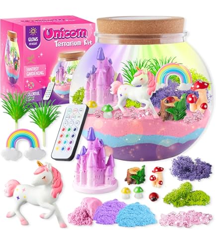 Lego 5 Ans Fille Kit Terrarium Licorne Avec Veilleuse LED - DIY Jardin