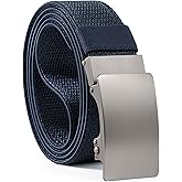 MILORDE Men's 1.38" Nylon Ratchet Belt, Casual Web Click Belt for Jeans, Business Dress, Adjustable Trim to Fit