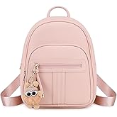 BAGOK Mini Leather Backpack Purse for Women, Small Backpack Purse with Cartoon Charm, Cute Fashion Bag for Girls & Teens