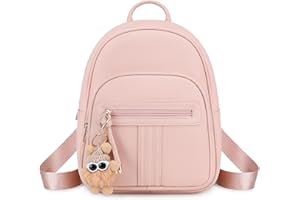 BAGOK Mini Leather Backpack Purse for Women, Small Backpack Purse with Cartoon Charm, Cute Fashion Bag for Girls & Teens
