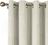 CUCRAF 100% Blackout Curtains 52x72 Inches Two Panels Beige Eyelet Thermal