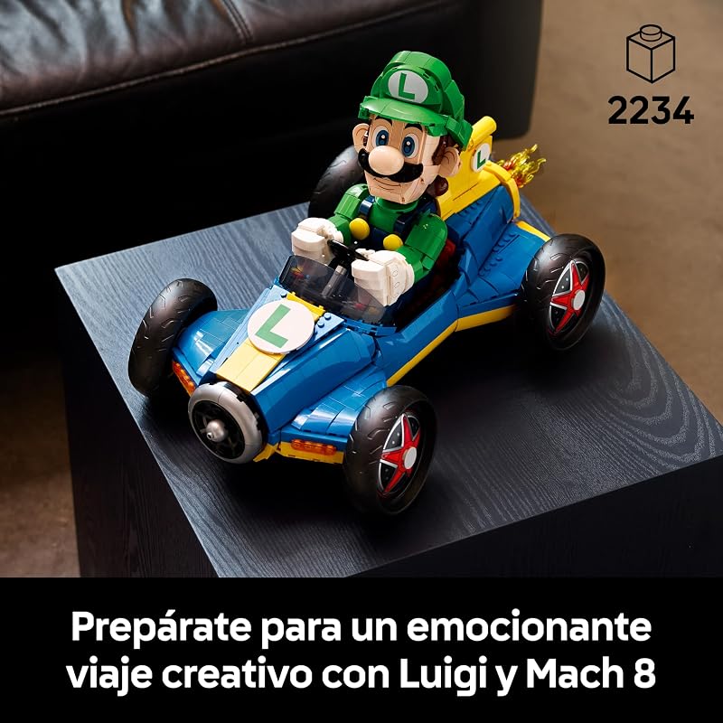 Mario Kart: Luigi y Mach 8 - Figura Articulada de Personaje de Nintendo Super Mario y Maqueta de Coche para Adultos - Merchandising Coleccionable - Regalo para Gamers y Fans - 72050 — foto 2 de 8