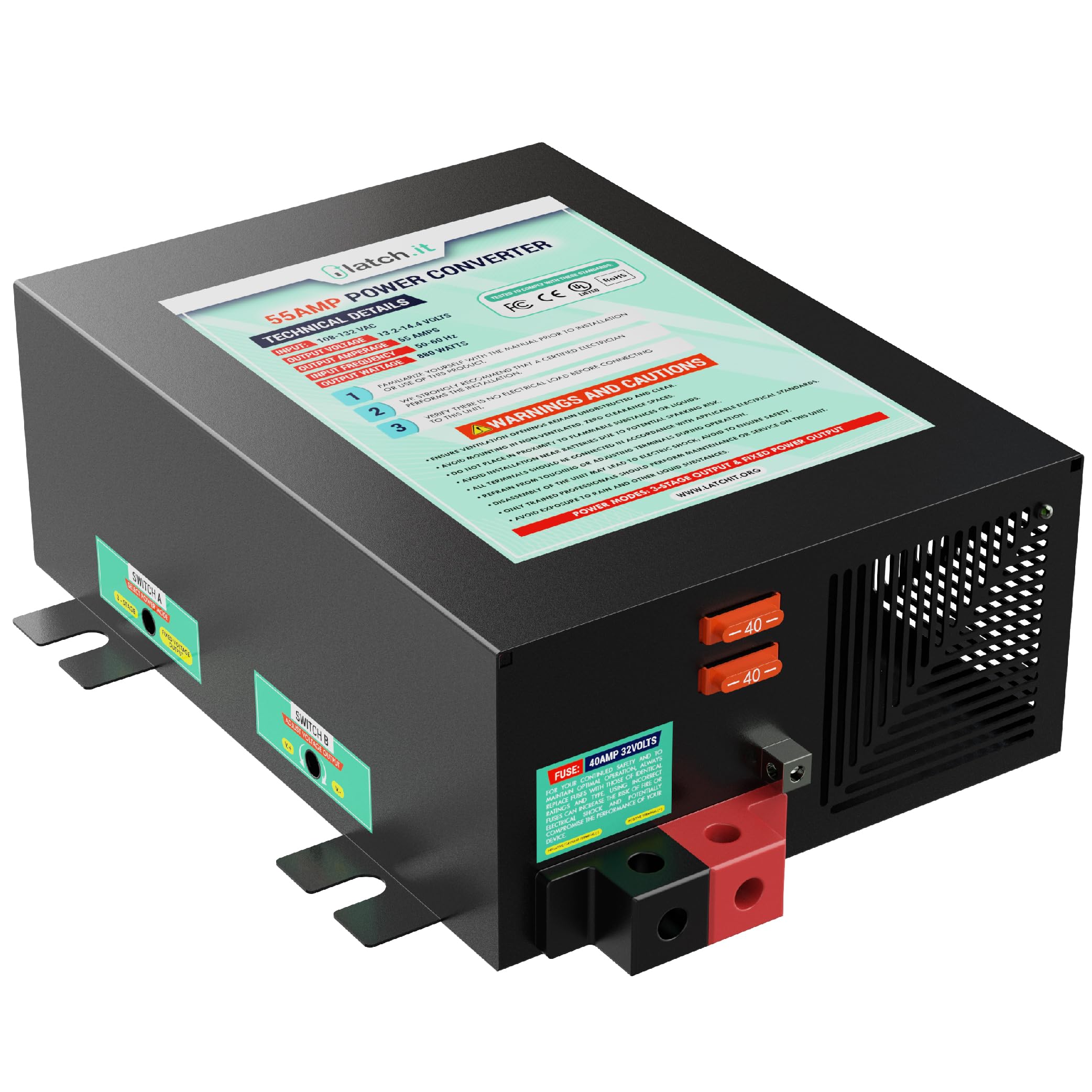 Mua LATCH.IT RV Power Converter 55 Amp 120VAC to 12VDC RV Converter