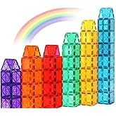 Gemmicc Magnetic Tiles, Magnet Toys Building Blocks for Kids, STEM Approved Educational Toys,Magnet Puzzles Stacking Blocks for Boys Girls,72 PCS Advanced Set