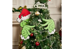 YSYGT Christmas Elf Decorations for Christmas Tree,Elf Head Arms and Legs Christmas Tree Ornament,Thief Stole Elf Body Tree Topper Ornaments for Holiday Xmas Home Party Decorations (Green)