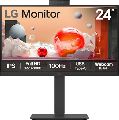 LG 24BA850 24 Inch FHD IPS Monitor 100Hz USB-C KVM Built-in Webcam