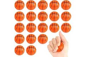 Waenerec Mini Basketball Stress Ball 20 Packs Basketball Party Favors Small Foam Squeeze Anxiety Toy Sports Squishy Ball for Kids School Carnival Reward Christmas Party Bag Gift Fillers