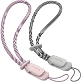 SURPHY 2 Pack Phone Lanyard, Phone Wrist Strap for Case, Camera Wrist Strap | Ultra-Light 2-Color Braided Phone Strap, Cellphone Charm Strap, Anti-Lost Wrist Lanyard for Women and Men, Pink Gray