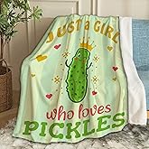 ARTBLANKET Just A Girl Who Loves Pickles Throw Blanket Fannel Fleece Super Soft Funny Blanket Travel Throw Blanket for Bed Couch Sofa 40 x 30 Inch for Baby