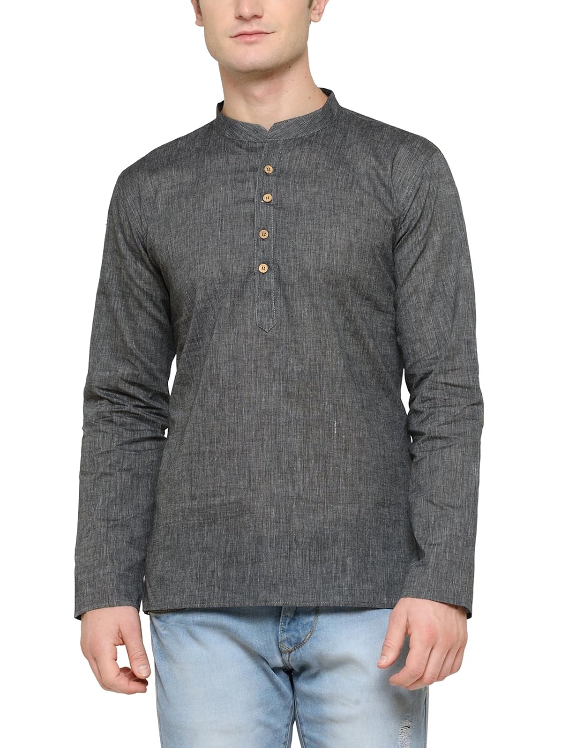 rg designers red plain short kurta for men