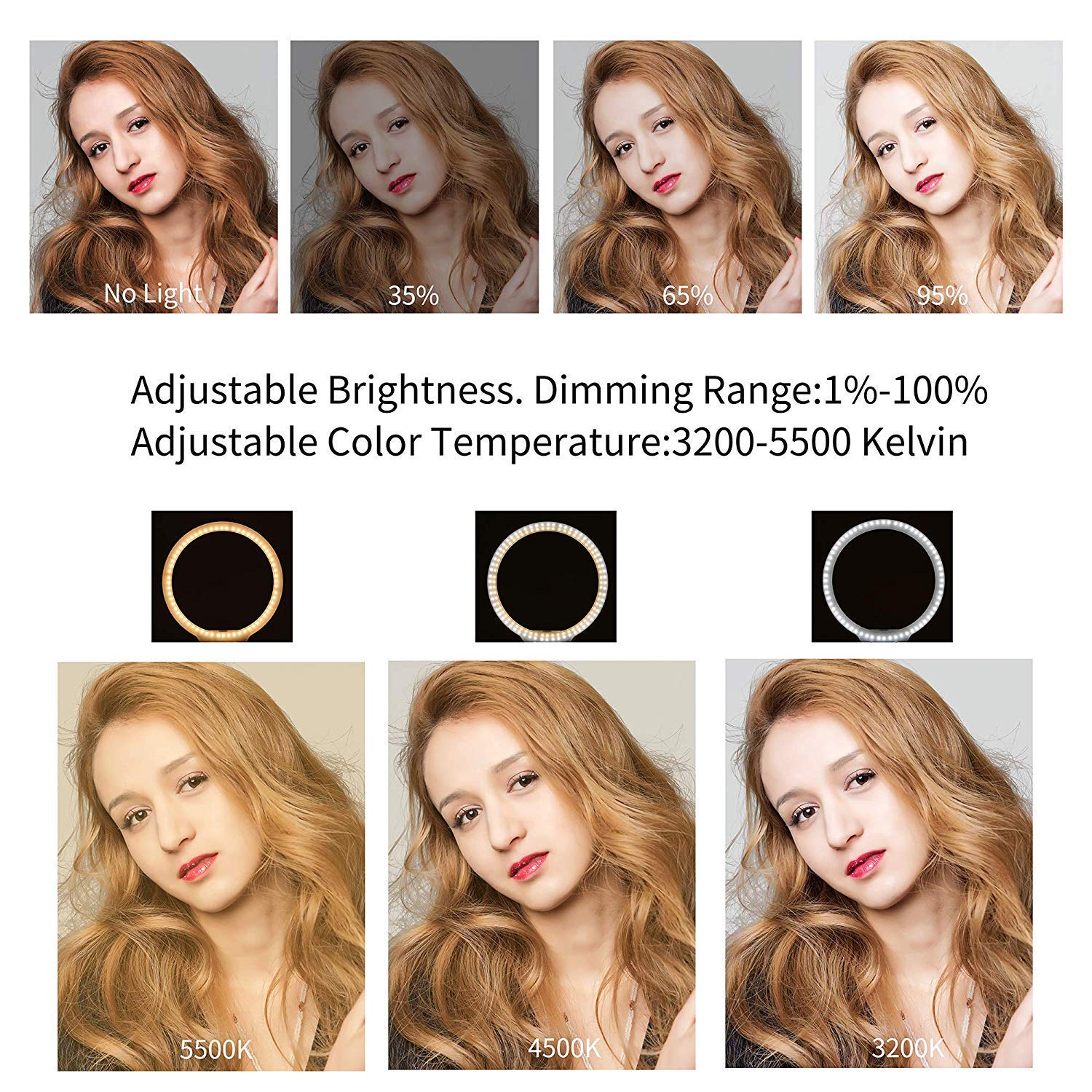 Zomei 10” Table Dimmable Selfie Ring Light with Ball Head, Cell Phone Holder for YouTube Video, Portrait Photography, and Makeup, LED Camera Light,Compatible with iPhone 8 7 6 Plus X Android(Pink)