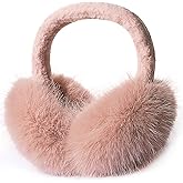 ZMUBB Winter Ear Muffs for Women Men - Foldable Fuzzy Earmuffs Faux Fur Ear Warmer, Perfect Ear Covers for Cold Days