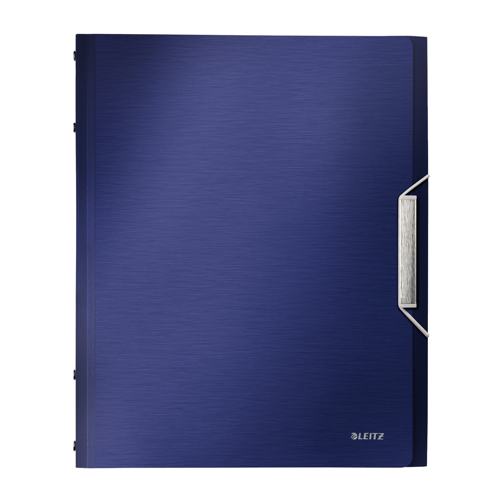 Leitz A4 Divider Book, Holds Up to 200 Sheets, Integrated Index with 6 Compartments, Elastic Closure, Titan Blue, Style Range, 39950069