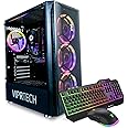ViprTech Mutineer Gaming PC Desktop - Intel Core i7 (3.8GHz), AMD Radeon RX 580 8GB, 16GB RAM, 512GB NVMe SSD, 700W PSU, RGB Keyboard Mouse Mousepad, WiFi, Bluetooth, Win 10 Pro, Streaming, Black