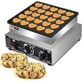 Mini Dutch Pancake Maker， Heart-Shaped Dutch Pancake Machine,25PCs 950W Mini Pancake Maker, 110V Proffertjes Muffin Waffle Maker for Kitchen Bakery Snack Bar