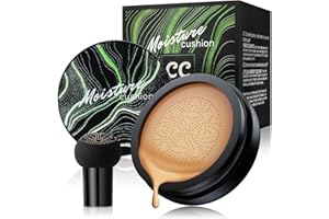 IHRLPXKC Mushroom Head Air Cushion CC Cream - BB Cream Makeup Brightening & Moisturizing, Full Coverage Concealer for Older Women, Oil Control Foundation for Mature Skin (Medium Deep, 3.21 Ounce (Pack of 1))