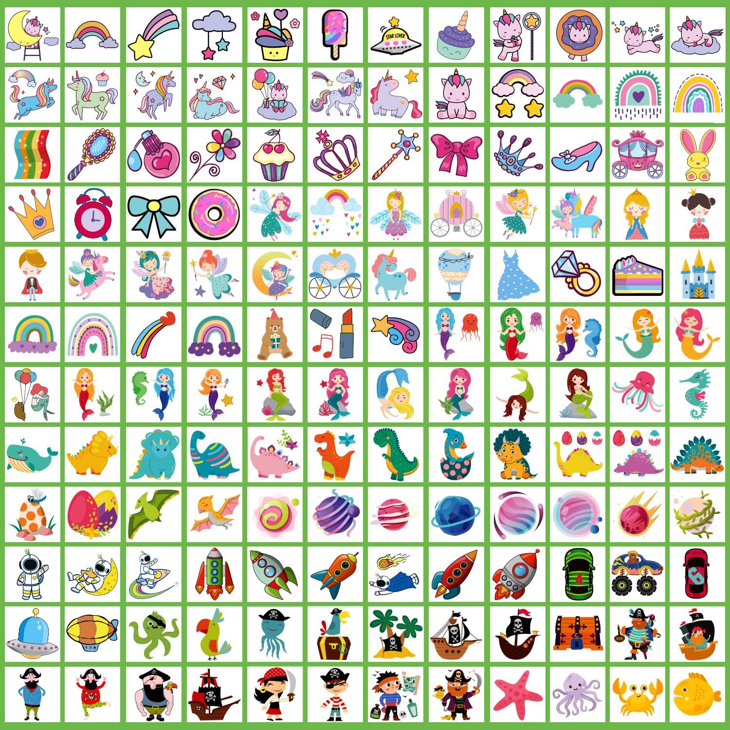 PARTYWIND 408 PCS Kids Tattoos for Party Supplies, Individually Wrapped Sheet Temporary Tattoos Stickers for Kids Goodie Bag Stuffers, Fun Birthday Party Favors - Mixed