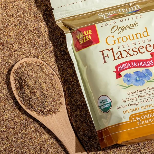 SPECTRUM ESSENTIALS ORGANIC GROUND FLAXSEED, GLUTEN FREE, 24 OZ
