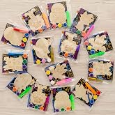 GOGREENWOVEN 24 Pack Halloween Crafts, DIY Wood Painting Kit with Cards | Halloween Non-Candy Treats, Party Favors for Classroom Gifts, Goodie Bag Fillers, Halloween Decorations