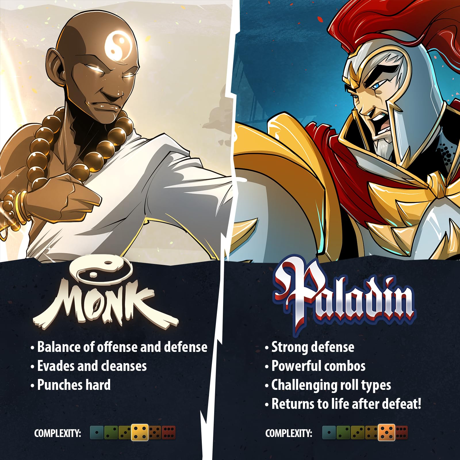 Dice Throne - Two Hero Box - Monk v Paladin - Fast Playing Collectible Tabletop Game